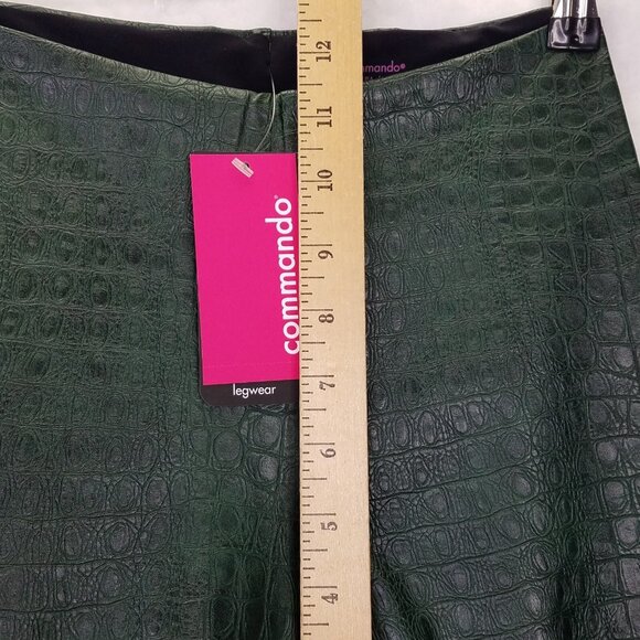 Commando Perfect Control Leggings Womens M Faux Leather High Rise Green Croc NEW - Picture 11 of 13